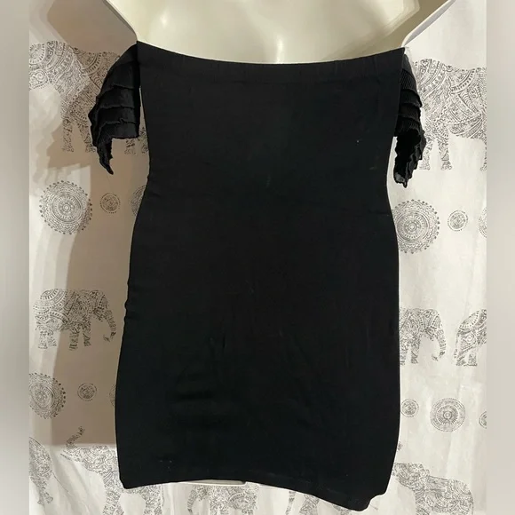 Womens small Glare little black dress sexy off the shoulder great condition mini - Picture 3 of 6